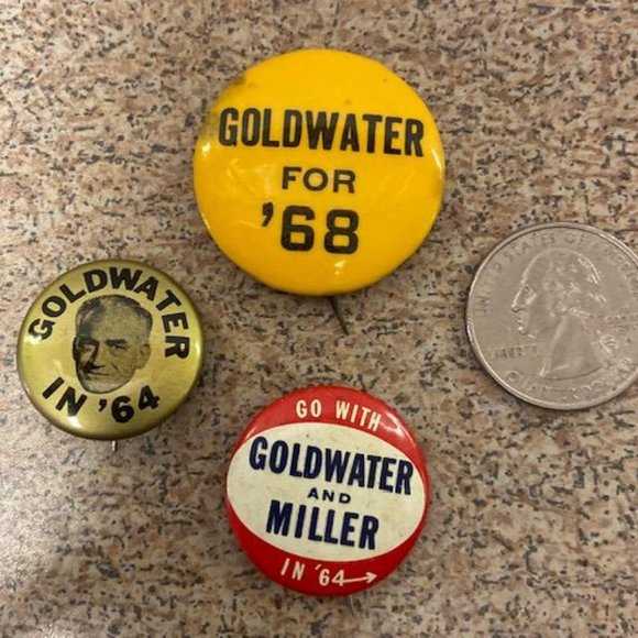 3 Goldwater - Miller campaign buttons, 1964 & 1968 - Picture 2 of 3